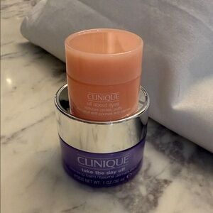 Clinique Eye and Cleansing Balm Set - Peach and Purple